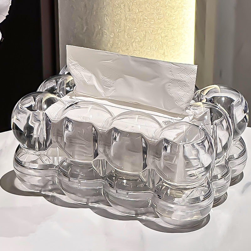 Portapañuelos con diseño de burbujas transparentes