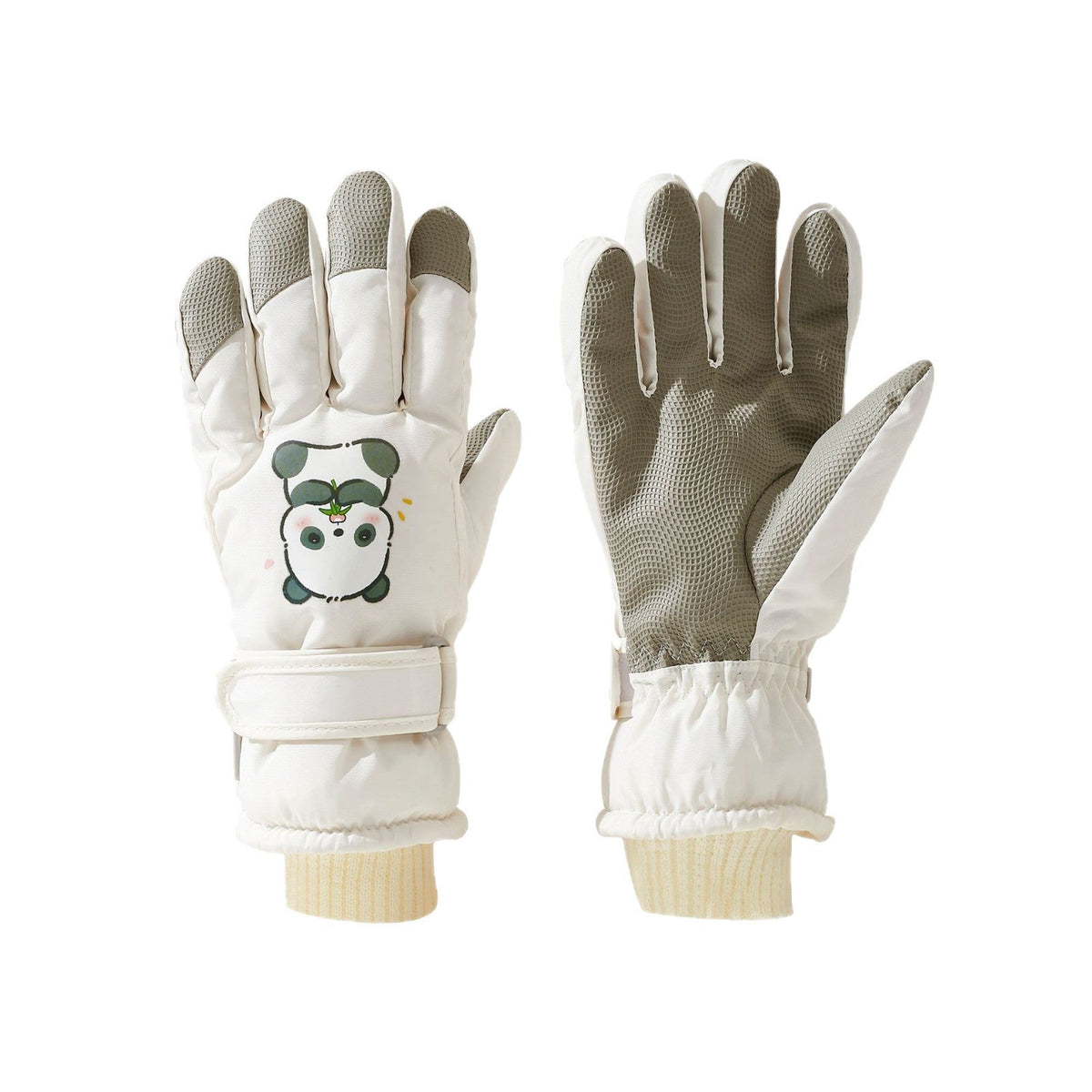 Forede vinterhandsker med pandadesign