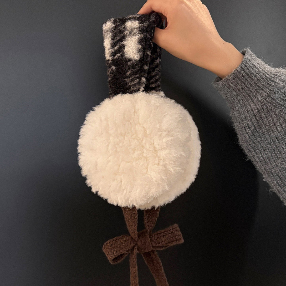 Winter Earmuffs with Knitted Tie Detail