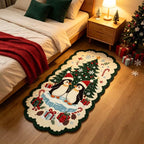 Dekorativer Bodenteppich mit Weihnachts-Schneemann