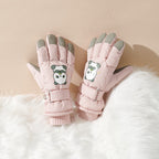 Forede vinterhandsker med pandadesign
