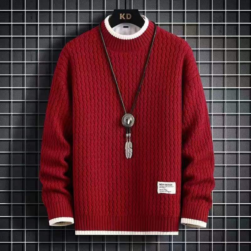 Men’s Textured Crew Neck Sweater