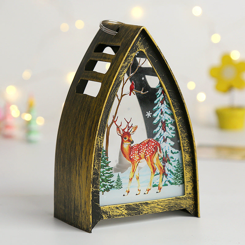 Oplyst vinduesdekoration i julestil