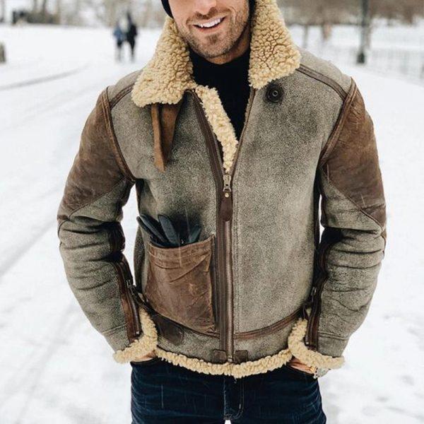 Men's Sherpa-Lined Aviator Jacket
