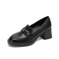 Loafers för kvinnor med blockklack och slip-on-design