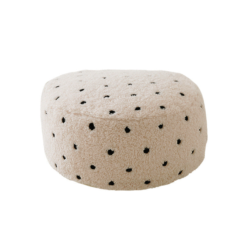 Round Plush Floor Pouffe