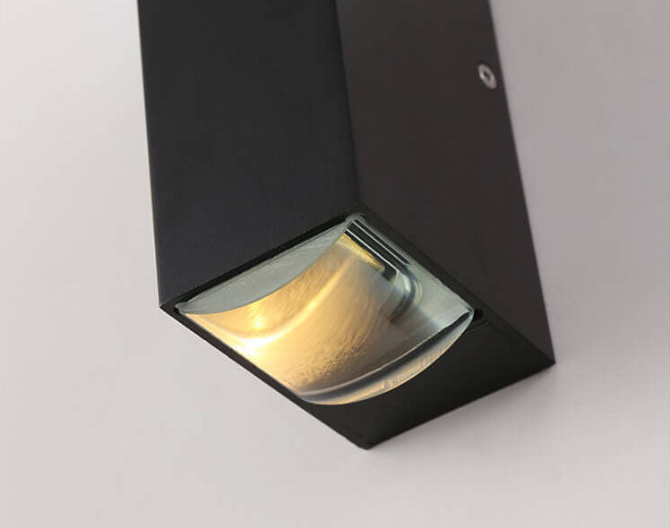 Lampada da parete rettangolare Scandi a LED per esterni con luce rivolta verso l'alto e verso il basso