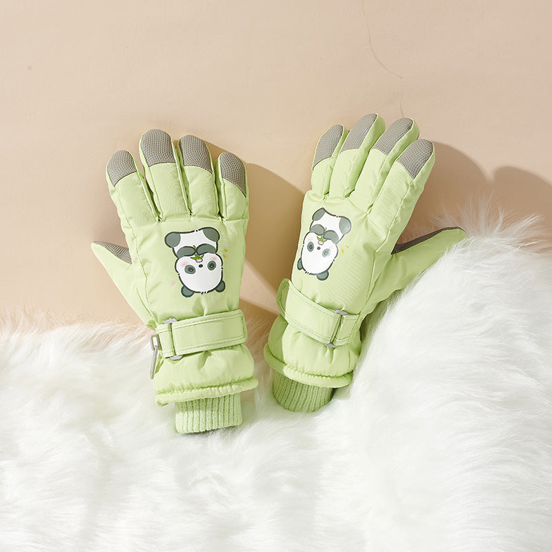Forede vinterhandsker med pandadesign