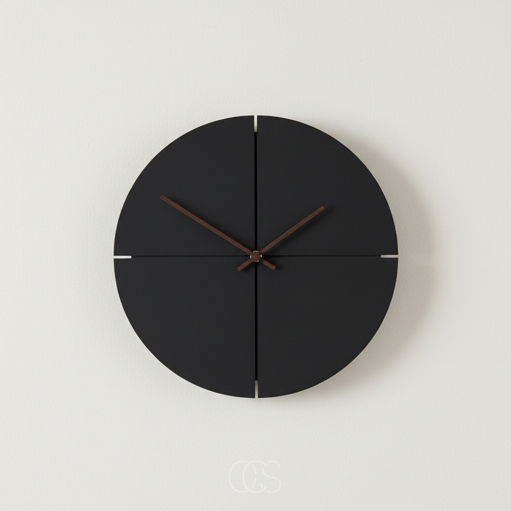 Orologio da parete rotondo minimalista con quadrante geometrico e display analogico