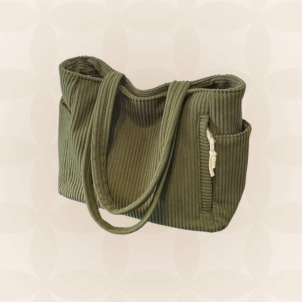 Women’s Corduroy Shoulder Tote Bag