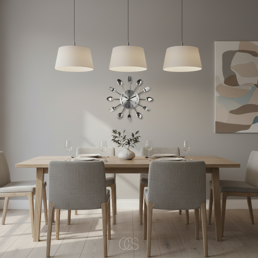 Decorative Wall Clock with Spoon and Fork Accents for Kitchen and Dining Room Décor