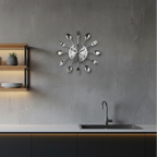 Decorative Wall Clock with Spoon and Fork Accents for Kitchen and Dining Room Décor