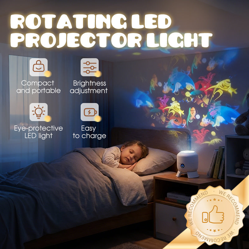 LED-projektionsnatlampe med havtema til børn