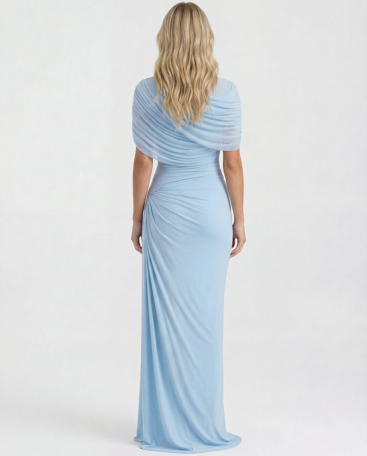 Kvinders draperede maxikjole til elegant aften- og formel styling