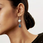 Women’s Asymmetric Stone Drop Earrings