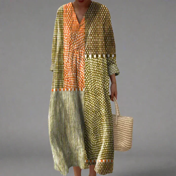 Women's Bohemian Chevron Maxi Dress