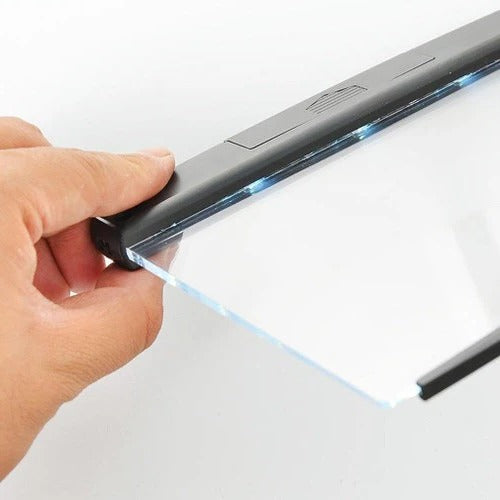 Lampe de lecture LED portable pour livres avec panneau transparent