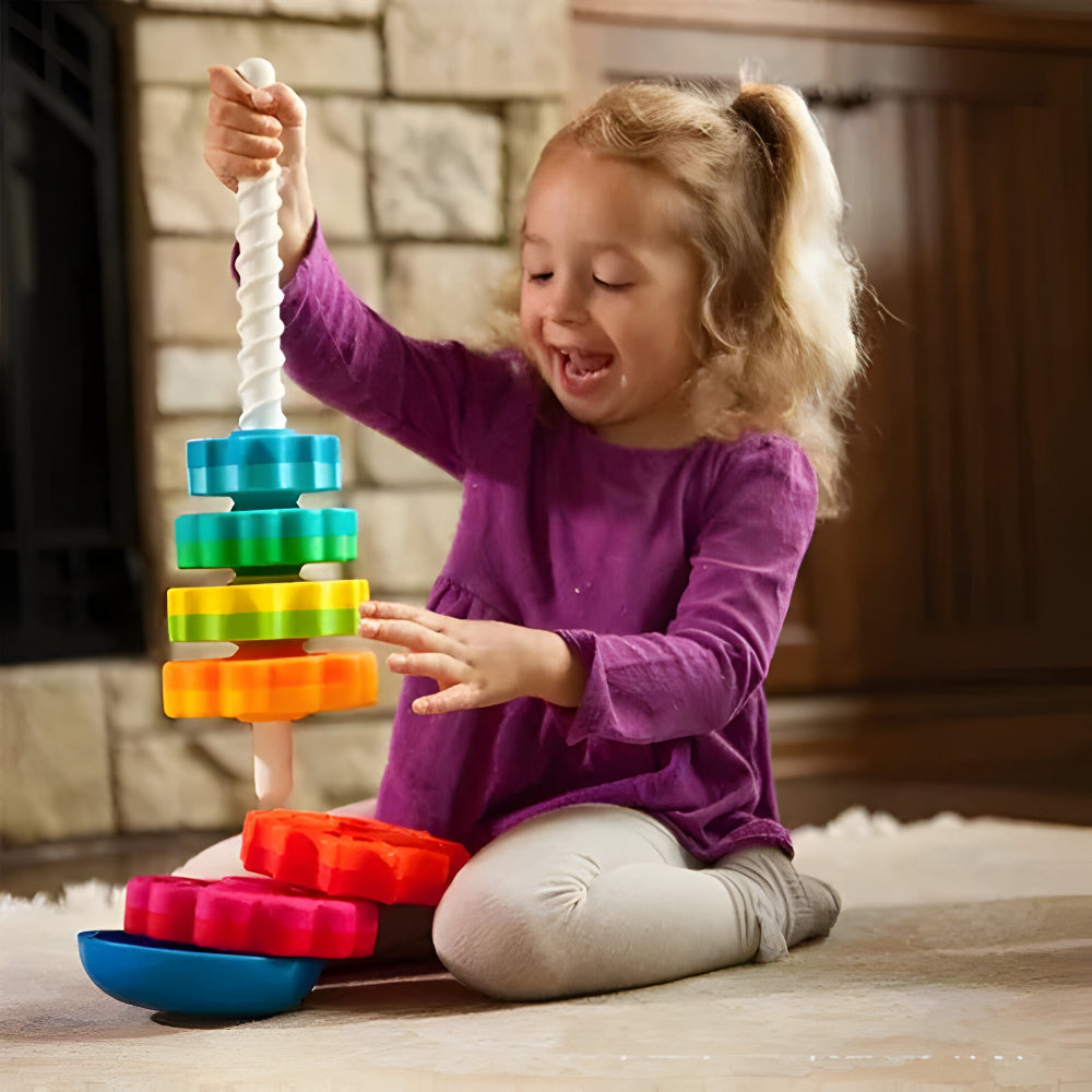 Juguete educativo de anillos apilables coloridos