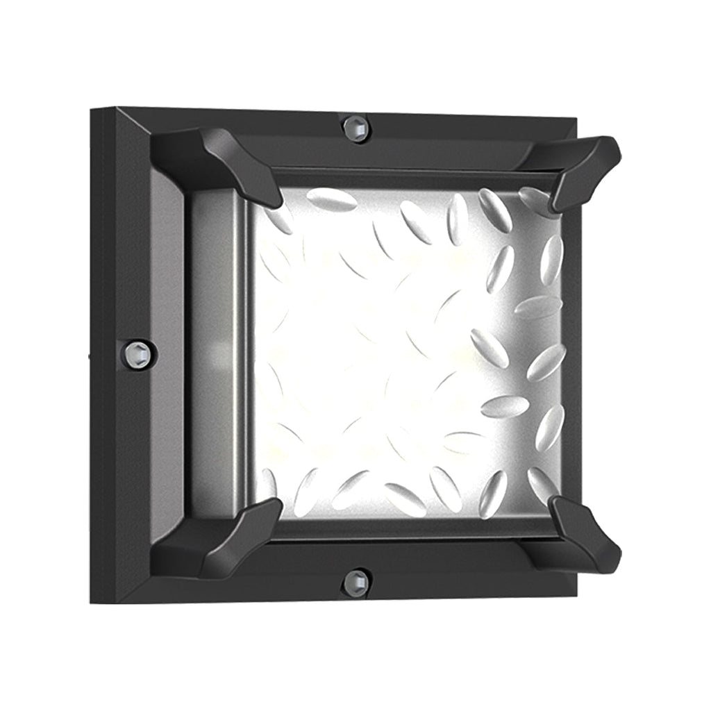 Lampada da parete quadrata nera a LED per esterni IP65