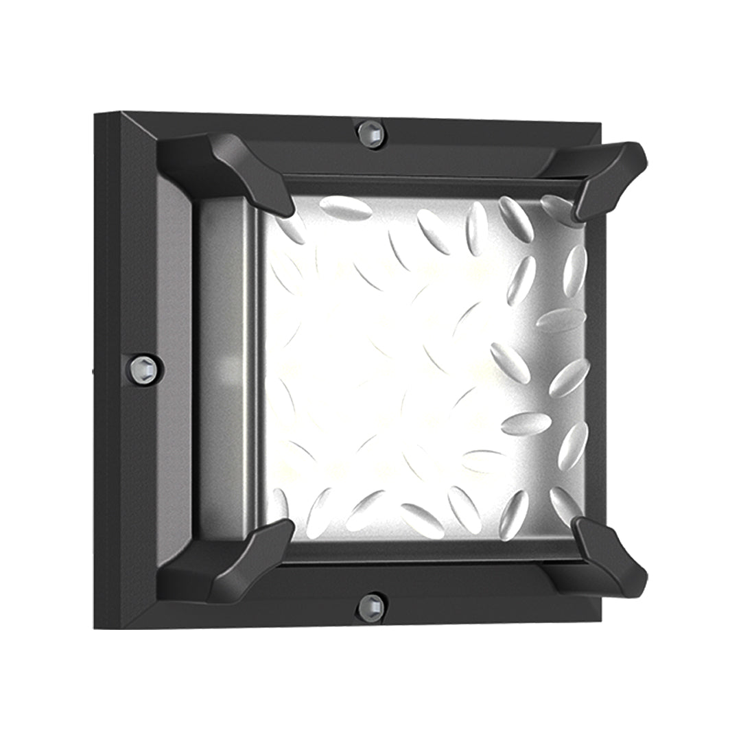 Lampada da parete quadrata nera a LED per esterni IP65