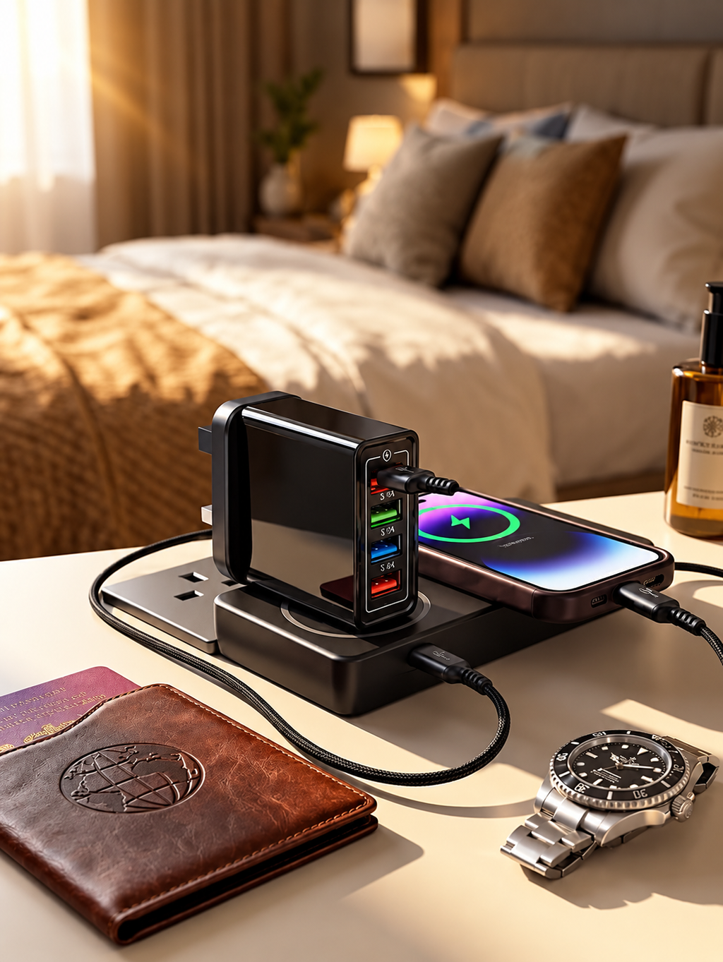 Four-Port USB Wall Charger with Multi-Device Charging