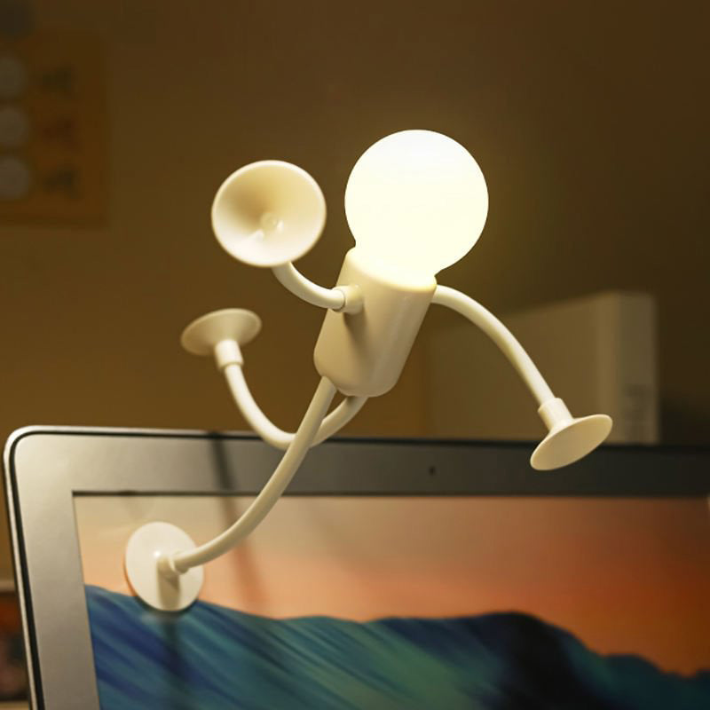 Robot-Shaped LED Table Lamp with Flexible Metal Limbs