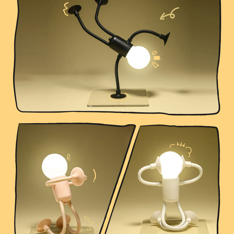 Robot-Shaped LED Table Lamp with Flexible Metal Limbs