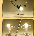 Robot-Shaped LED Table Lamp with Flexible Metal Limbs