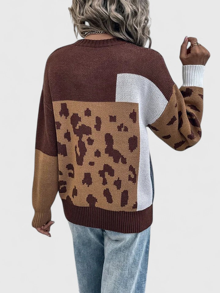 Women’s Patchwork Animal Print Sweater