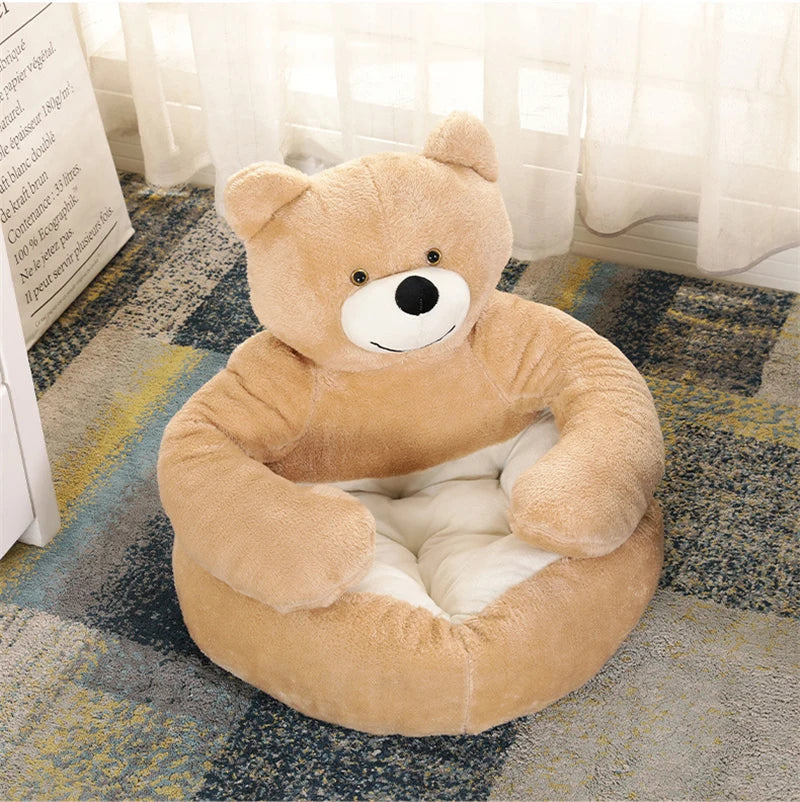 Plush Bear-Shaped Pet Bed
