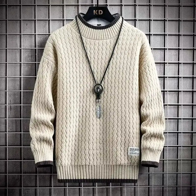 Men’s Textured Crew Neck Sweater
