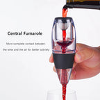 Aérateur-verseur instantané pour vin avec filtre intégré et bec antigoutte