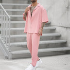 Herre sommer co-ord sæt med afslappet pasform, letvægts moderne casual stil