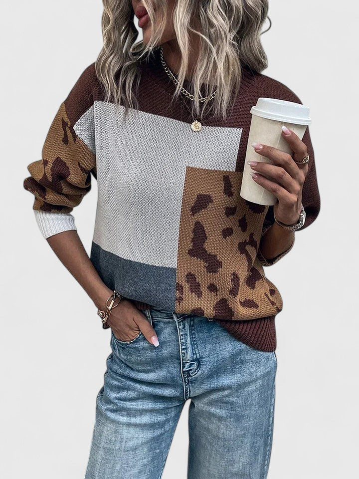 Women’s Patchwork Animal Print Sweater