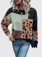 Damtröja med patchwork och djurtryck