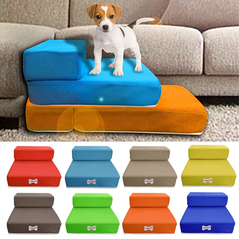 Escalera para mascotas con peldaños acolchados