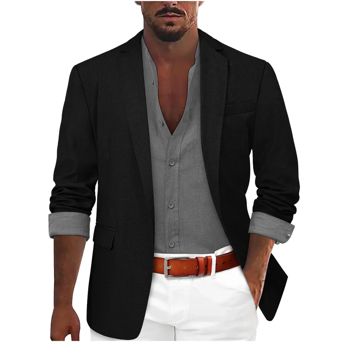 Men’s Single-Breasted Casual Blazer