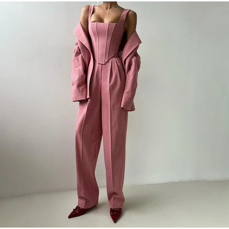 Skræddersyet jumpsuit med brede ben til kvinder