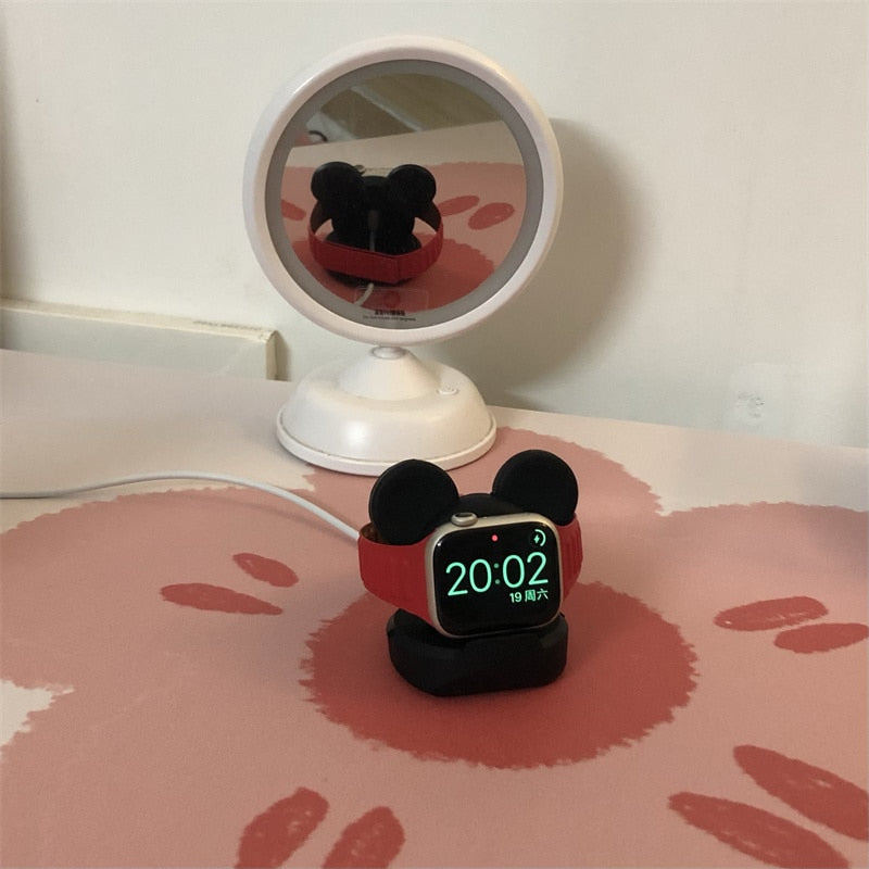 Silicone Apple Watch Charging Stand with Playful Character Design