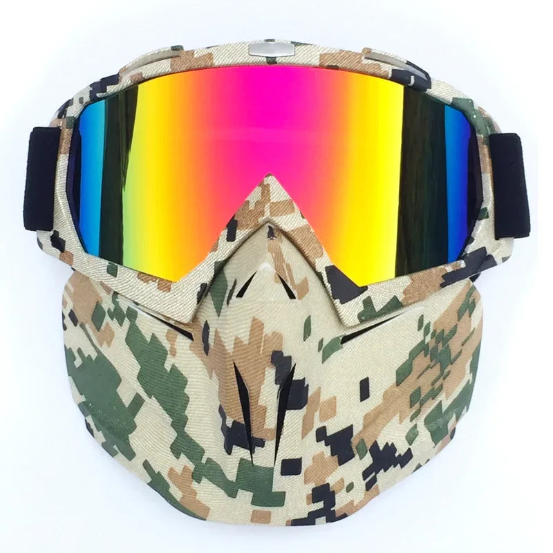 Ski Goggles with Detachable Face Guard