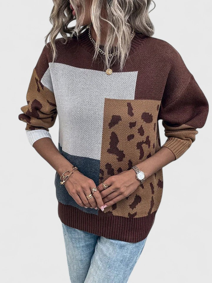 Women’s Patchwork Animal Print Sweater