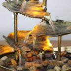 Fontaine à eau de table à quatre niveaux en forme de feuille de lotus
