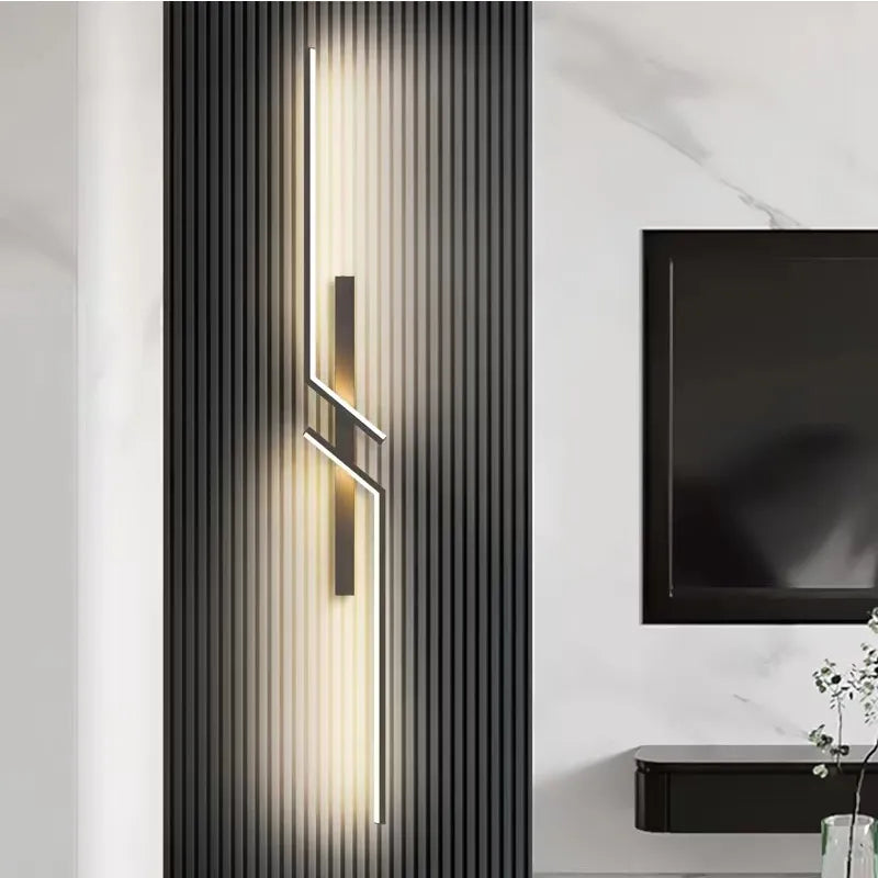 Modern Linear Cross LED Wall Light with Ambient Glow