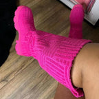 Stickade ankelboots för kvinnor