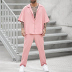 Herre sommer co-ord sæt med afslappet pasform, letvægts moderne casual stil