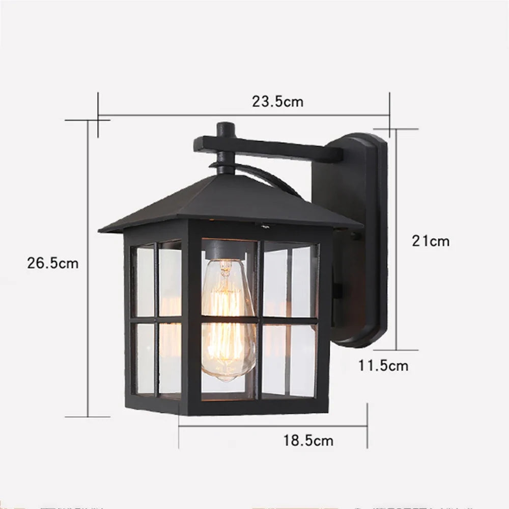Aplique de pared exterior estilo farol vintage