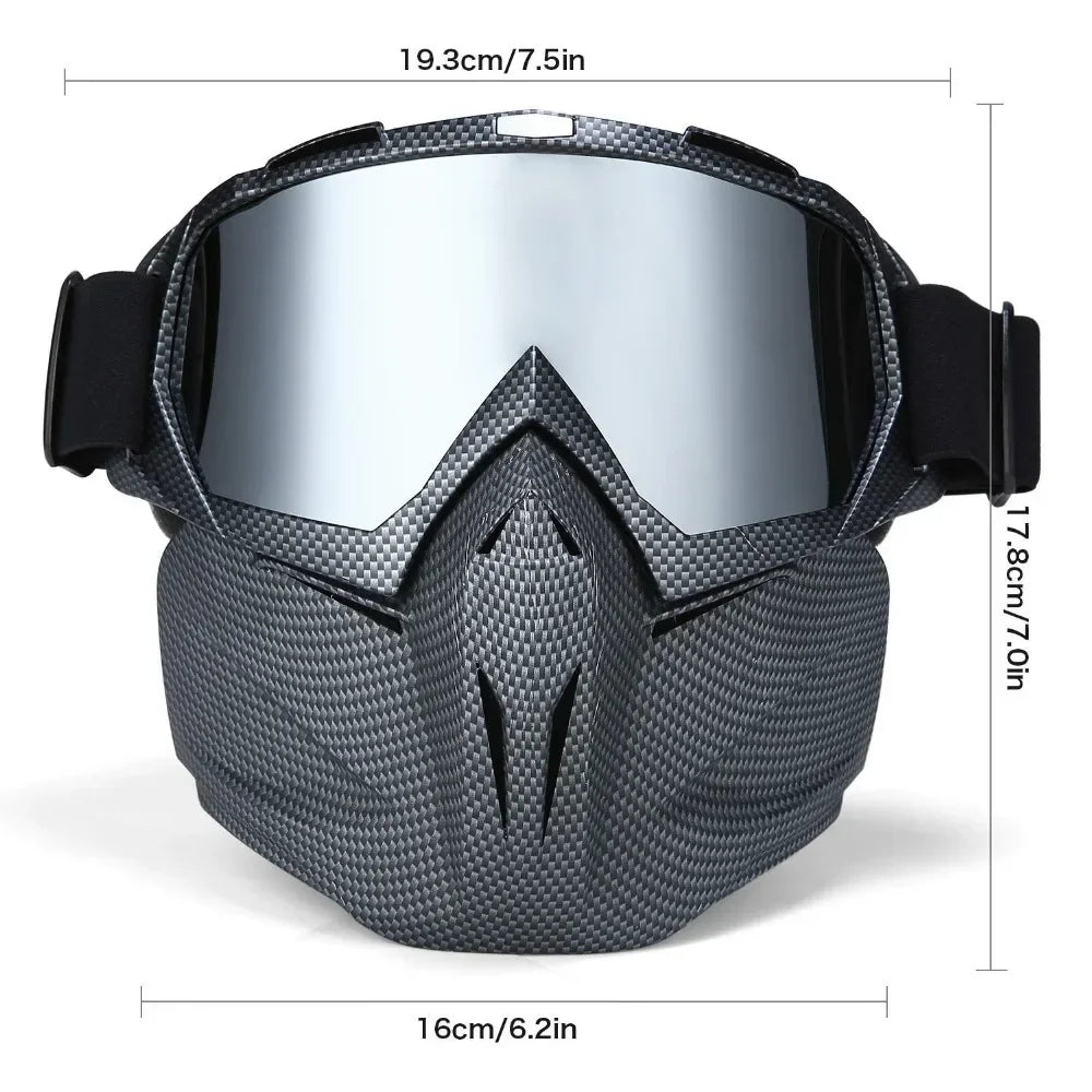Ski Goggles with Detachable Face Guard