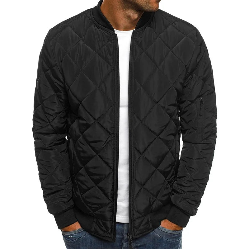 Men's Diamond-Quilted Bomber Jacket