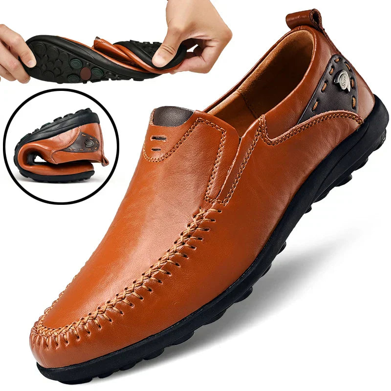 Herren Slipper Casual Loafers mit kontrastierendem Fersen-Detail