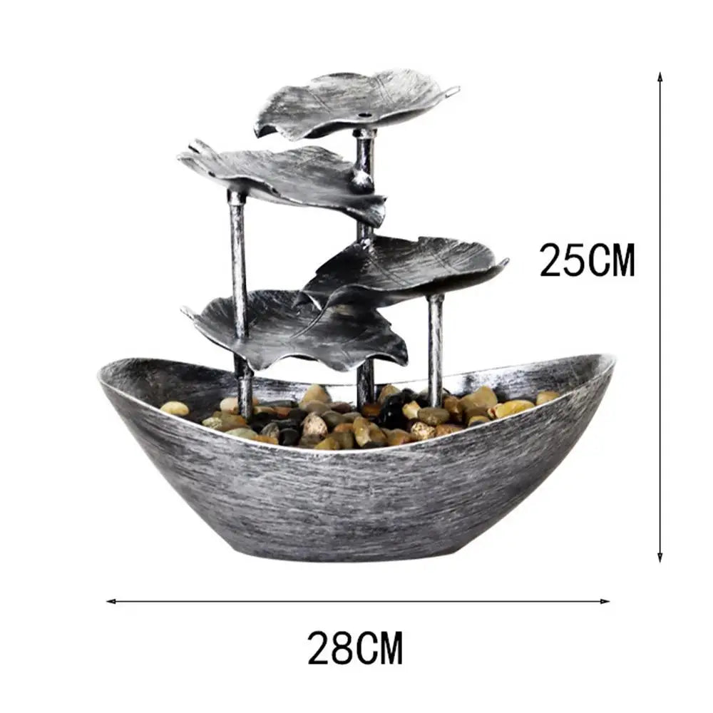 Fontaine à eau de table à quatre niveaux en forme de feuille de lotus